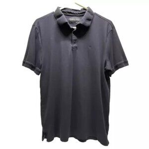 Calvin Klein Men's Contractor Polo Medium Charcoal Gray Collared Soft Cotton